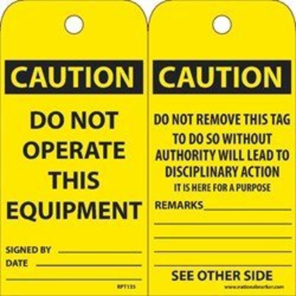 Nmc TAGS, DO NOT OPERATE THIS RPT135G